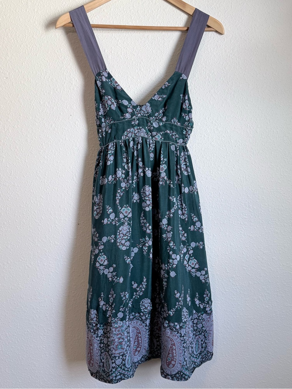 Rebecca Taylor 100% Silk Babydoll Midi Dress Boho Chic Y2K Feminine Romantic - Picture 4 of 8